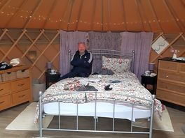 King-size bed.
