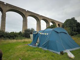 Our tent right beside this impressive viaduct