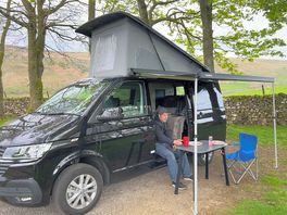 Our van on pitch