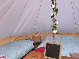Inside bell tent