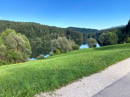 View of the lake from site