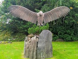 Sculpture at site entrance