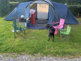 Campsite pitch 1- set up for the evening
