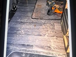 Loads of mud and wet floor after walking on te grass this is why we wanted a hard standing.