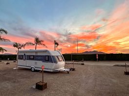 Sunset over the pitches