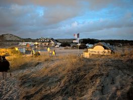 The campsite from the dunes