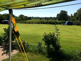 Overlooking tent camping field