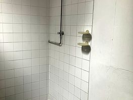One shower that cut off when toilet flushes.