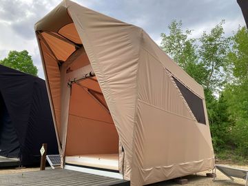 Exterior of a ready tent