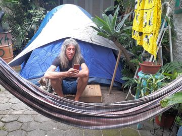 Pitch with hammock