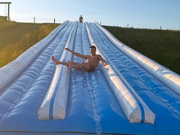 Slip and slide fun for adults