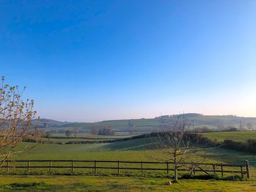 View of one the pitches and surrounding countryside