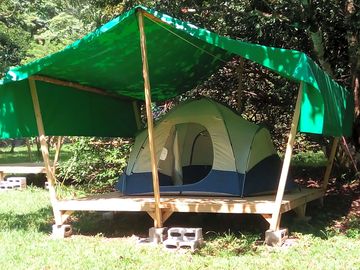 Tent under a canopy