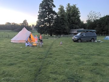 Parked by the pitch