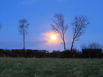 Moon rising at the farm