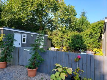 Potted plants and fencing
