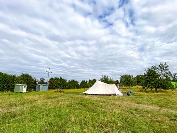 Camping field and shepherd's huts