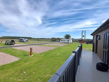 View of dunlin plots from shower block