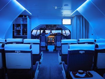 Inside the flight simulator
