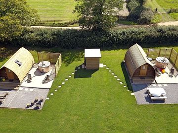 Hillview Wigwam Exterior | Hot Tubs | Adjacent Bathroom