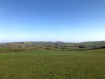 View of one of the pitches and surrounding countryside