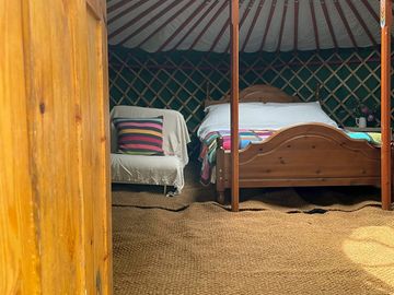 Double bed and two single futons