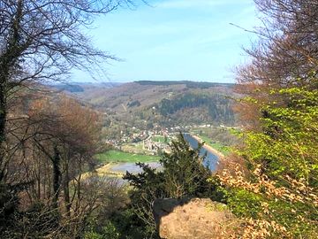 Devil's pulpit on the offa's dyke path, a five-minute woodland walk from site