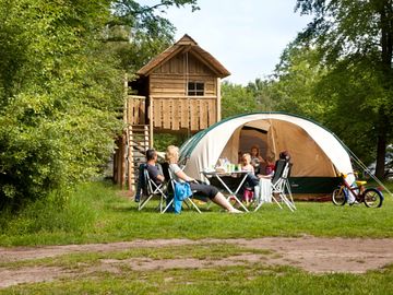 Kampeerplaats met boomhut