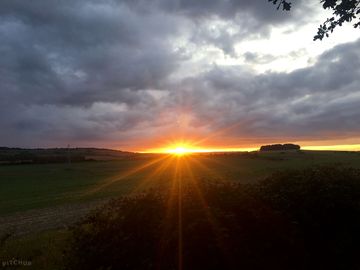 View over open countryside