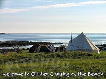 Clifden camping on the beach