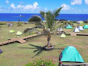 Spacious pitches with ocean views