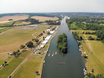 Aerial view of the site, surrounded by beautiful countryside