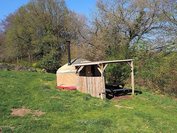 Outside yurt