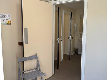 Entrance to bathrooms