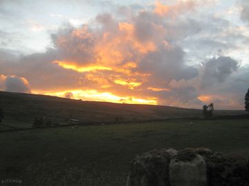 Sunset over the site