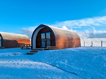 Herdwick cabin in the snow