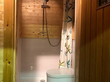 The toilet and shower block