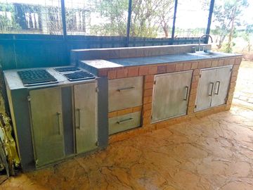 Communal outdoor kitchen