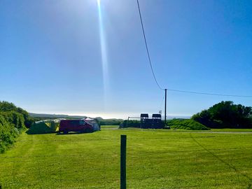 Electric pitches upper field, sea views and play area