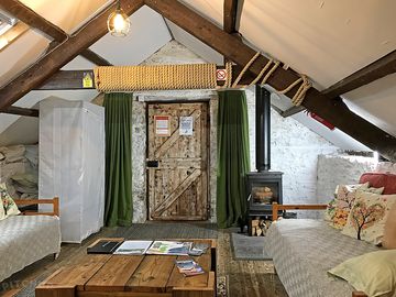 Hay loft view towards door