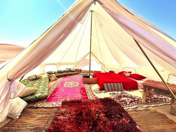 Richly decorated tent interior