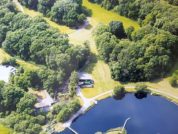 Drone shot of the woodland site