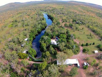 Aerial view of the farm