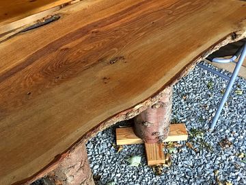 Outdoor oak dining table