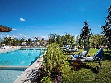 Garden next to the pool