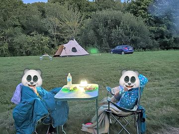 Relax with the family. marshmallows are always popular on the fire