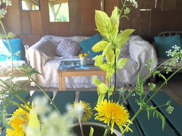 Outdoor camp kitchen and lounge