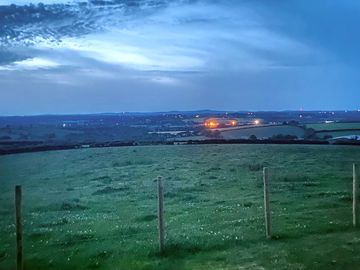 View from the top of the field at sunset