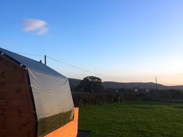 Sunset over the site