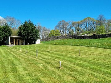 Pitches and toilet block